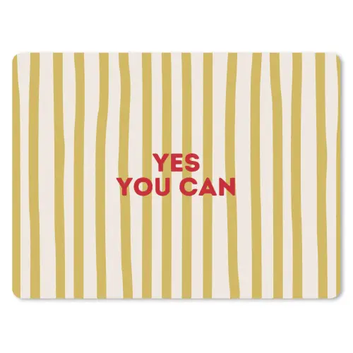 Strepen - Abstract - Yes you can - Rood muismat rubber klein -3d