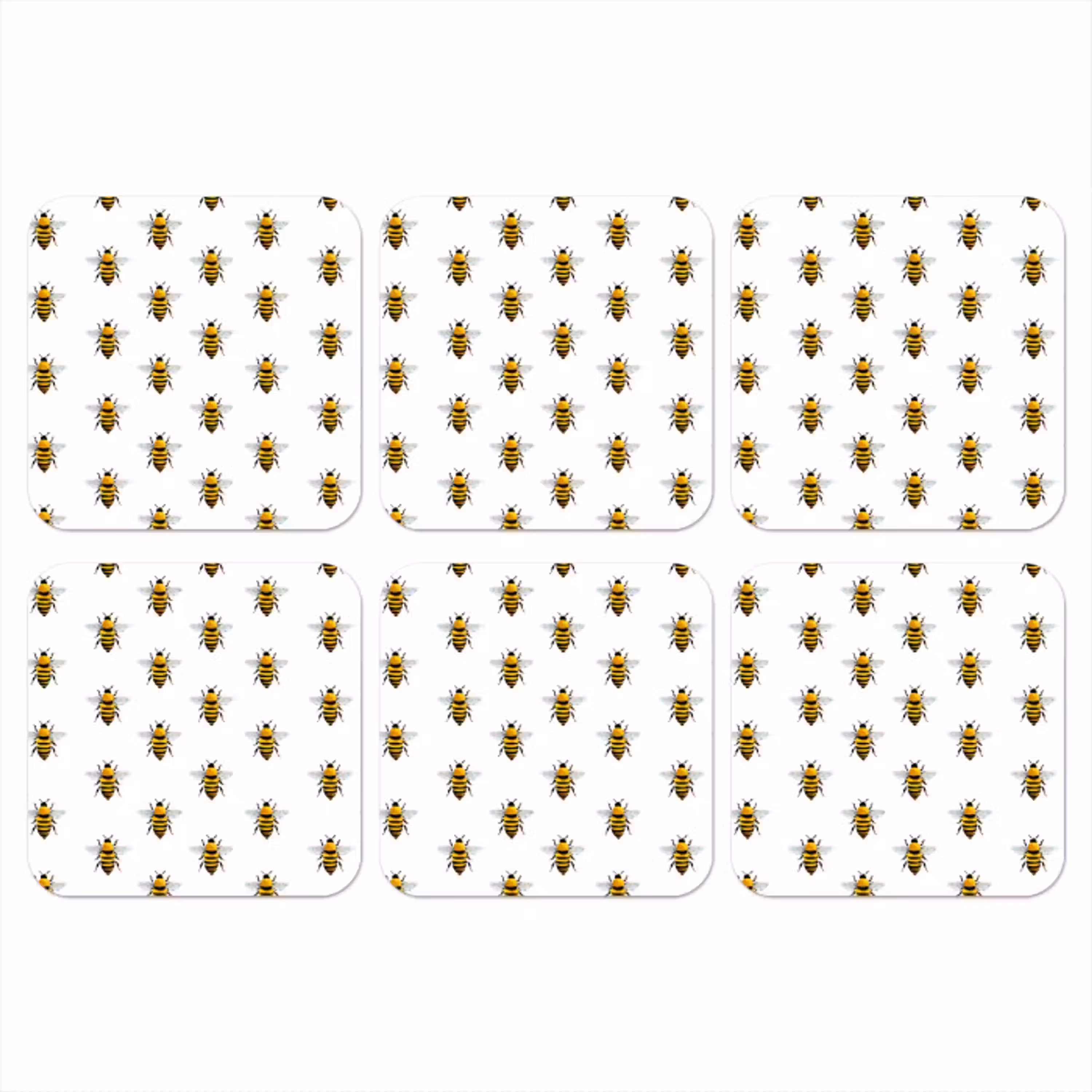 Bijen - Tijdloos - Wit onderzetter kurk middel 366 -3d