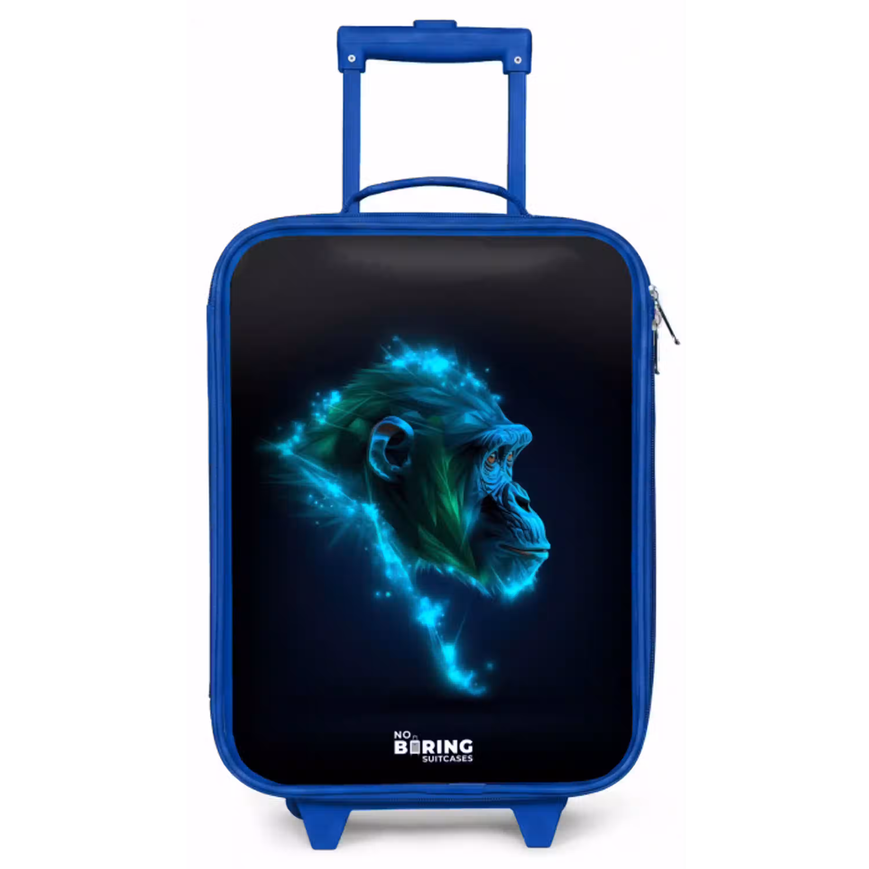 Neon silhouet van een chimpansee Kinderkoffer - Blauw klein -zz3dotto