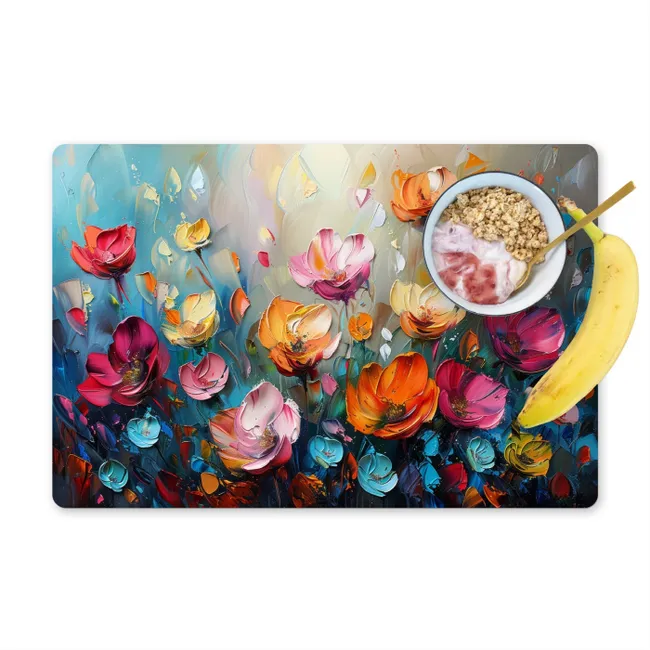 Placemat - 6 pieces - Flowers - Colorful - Abstract - Paint - Nature