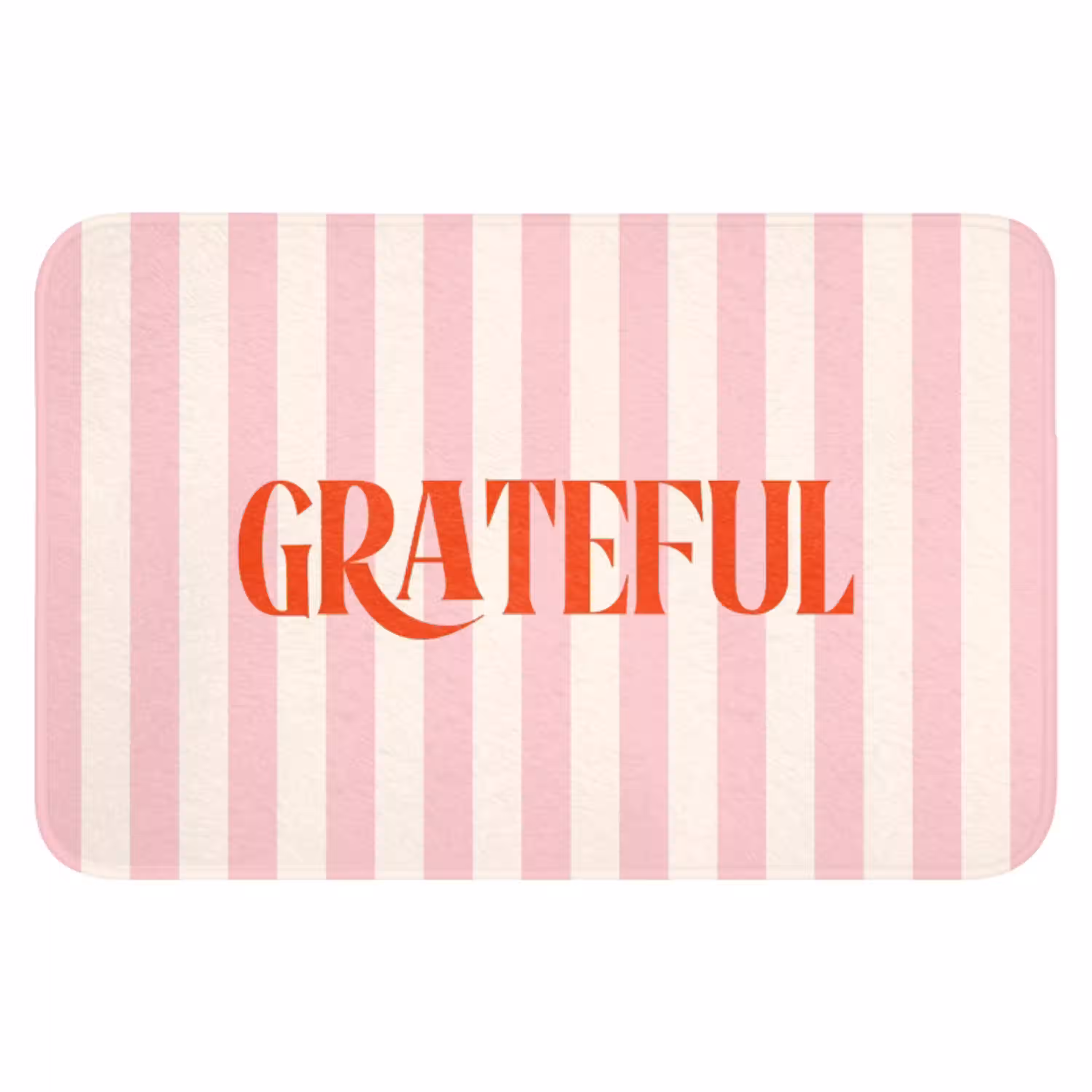 Zachtroze - Rood - Strepen - Grateful WCmat klein -3d