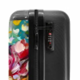 Schilderij - Olieverf - Bloemen - Regenboog NBS - Handbagage koffer - Unisex middel -slot