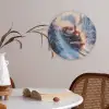 Kersttrein - Sneeuw - Winter - Kerst Akoestische PET Vilt - Rond klein -sfeer3
