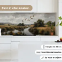 Eenden - Rivier - Landschap - Vlucht - Nostalgisch keuken achterwand 2 middel -sfeer4_NL
