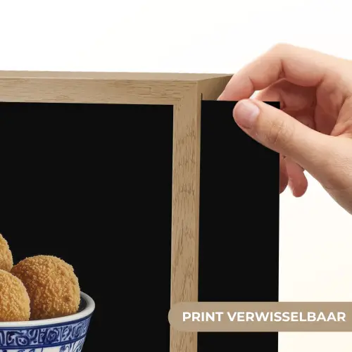 Delfts blauw - Bitterballen - Holland - Schaal Light Box met batterij (Wandlamp) middel -USP_websiteprintNL