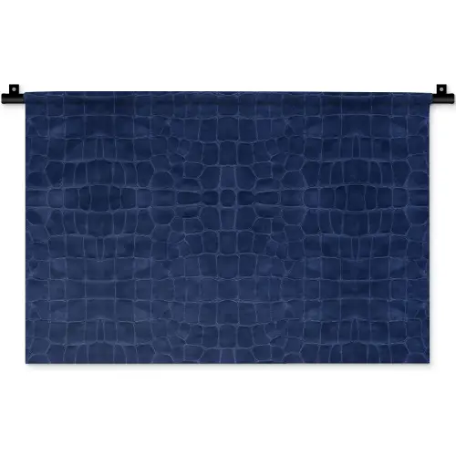 Krokodil - Leer - Blauw Wandkleed katoen klein 269 -zz3d