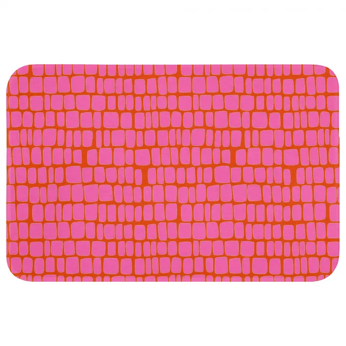 Organisch - Raster - Roze Badmat klein 997 -3d