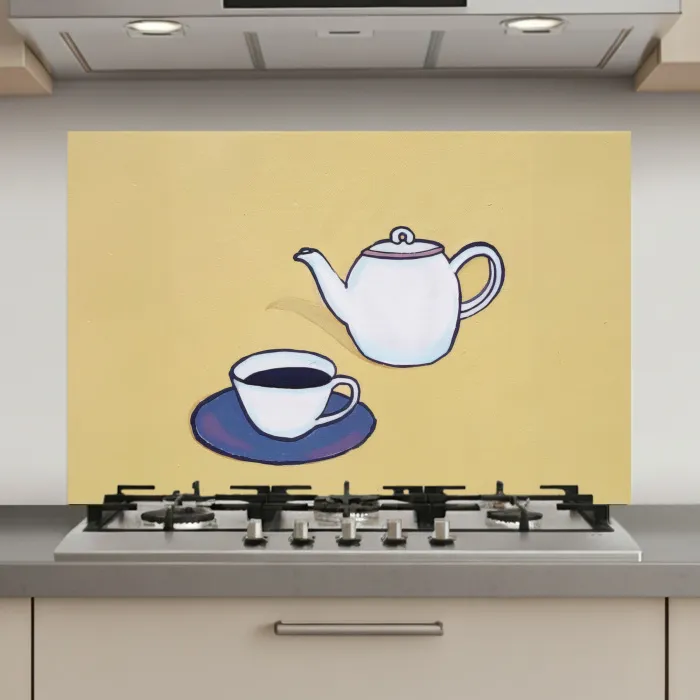 Theepot - Kopje - Beige - Illustratie keuken achterwand spatscherm klein -3d_website