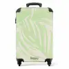 Grote bladeren in lichtgroen met beige NBS - Handbagage koffer - Kinderen Unisex middel -productfoto_recht