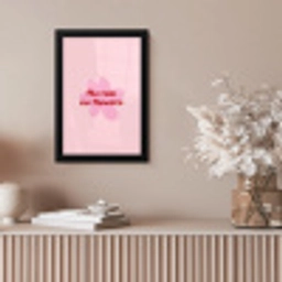 No rain no flowers - Bloem - Roze fotolijst zwart zonder passe partout klein -sfeer5