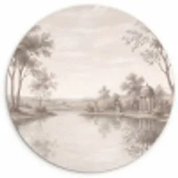 Terras - Water - Natuur - Landschap Wandcirkel kunststof plaat 5mm dik klein -3d