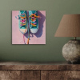 Sneakers - Veters - Kleurrijk - Schaduw aluminium wit klein -sfeer2