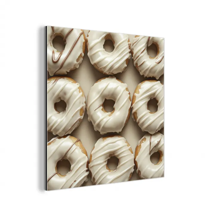 Donuts - Chocolade - Wit - Beige aluminium wit klein -3d