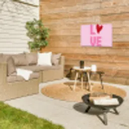 Love - Roze - Hart - Valentijn Tuinposter op houten frame 2 cm dik klein -sfeer2