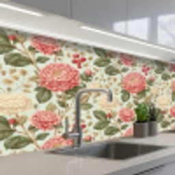 Klassiek - Botanisch - Veelkleurig keuken achterwand 2 middel 871 -3d_schuin
