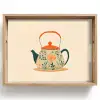 Oranje - Theepot - Bloemen - Bladeren Dienblad Rechthoek middel -z3d_shopping