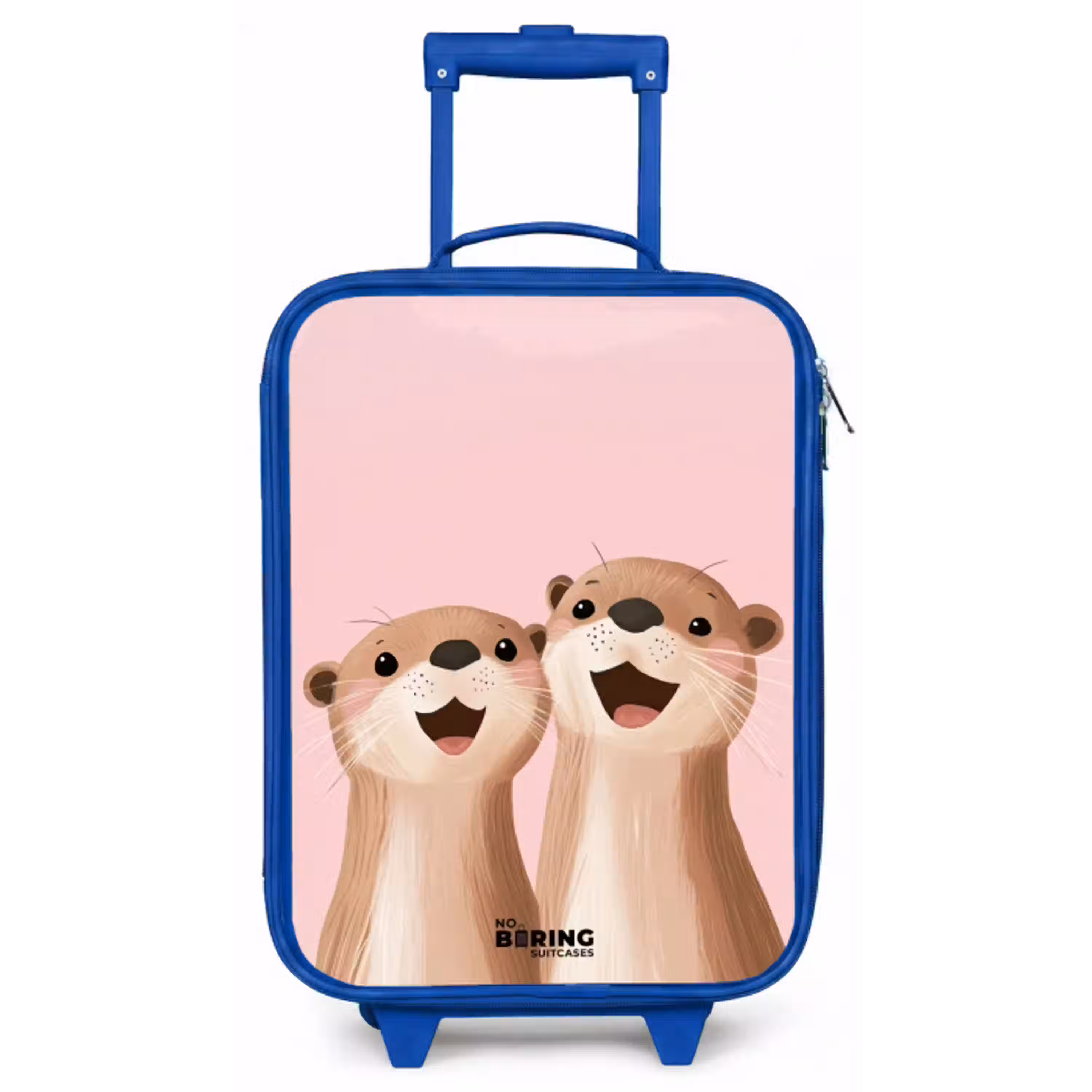 Otters - Lachen - Roze - Illustratie Kinderkoffer - Blauw klein -zz3dotto