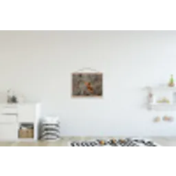 Zonnehoed - Droogbloemen - Geel - Warm textielposter latten blank klein -kinderkamer