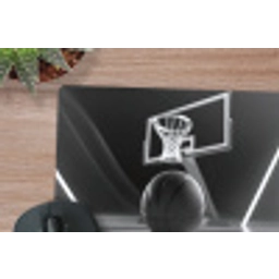 Basketbal - Basketbalveld - Lichtlijnen muismat rubber klein -closeup