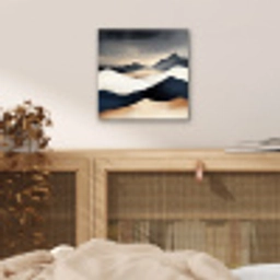 Bergen - Donkerblauw - Landschap aluminium wit klein -sfeer3
