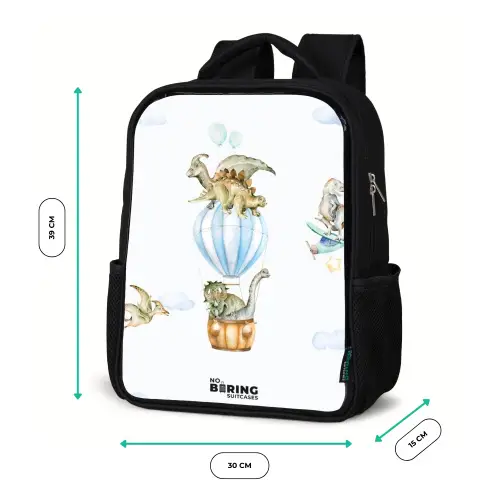 Dwalende dino's Rugzak - Zwart middel -productfoto_formaten