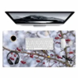 Pestvogel - Bessen - Winter - Natuur Muismat XXL klein -3d