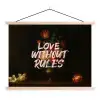 Liefde - Modern - Bloemen textielposter latten blank klein -3d