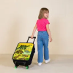 Dinosaurus in Dinosaurusland Kinderkoffer - Zwart klein -sfeer1