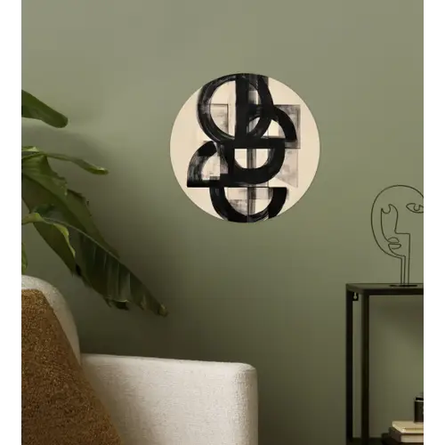 Cirkels - Lijnen - Vormen - Zwart Wandcirkel behangsticker klein -sfeer2