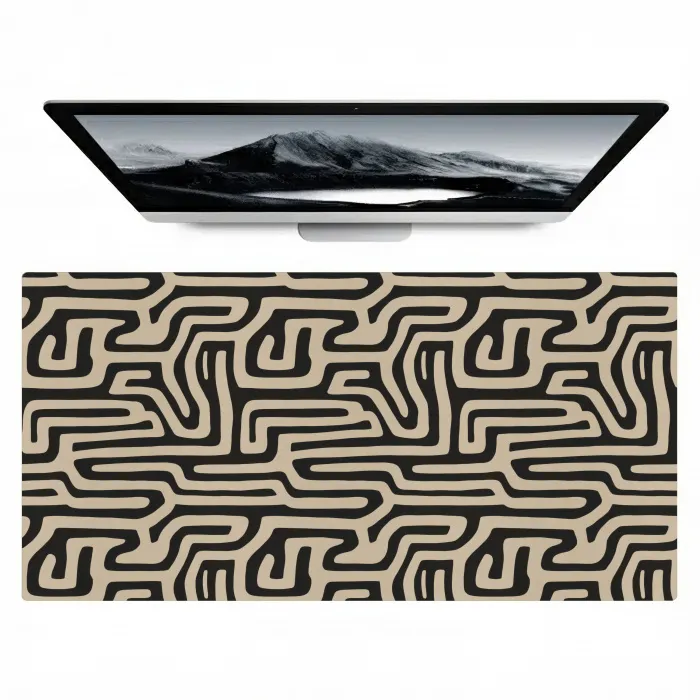 Grafisch - Lijnen - Zwart Muismat XXL klein 681 -zzz3d