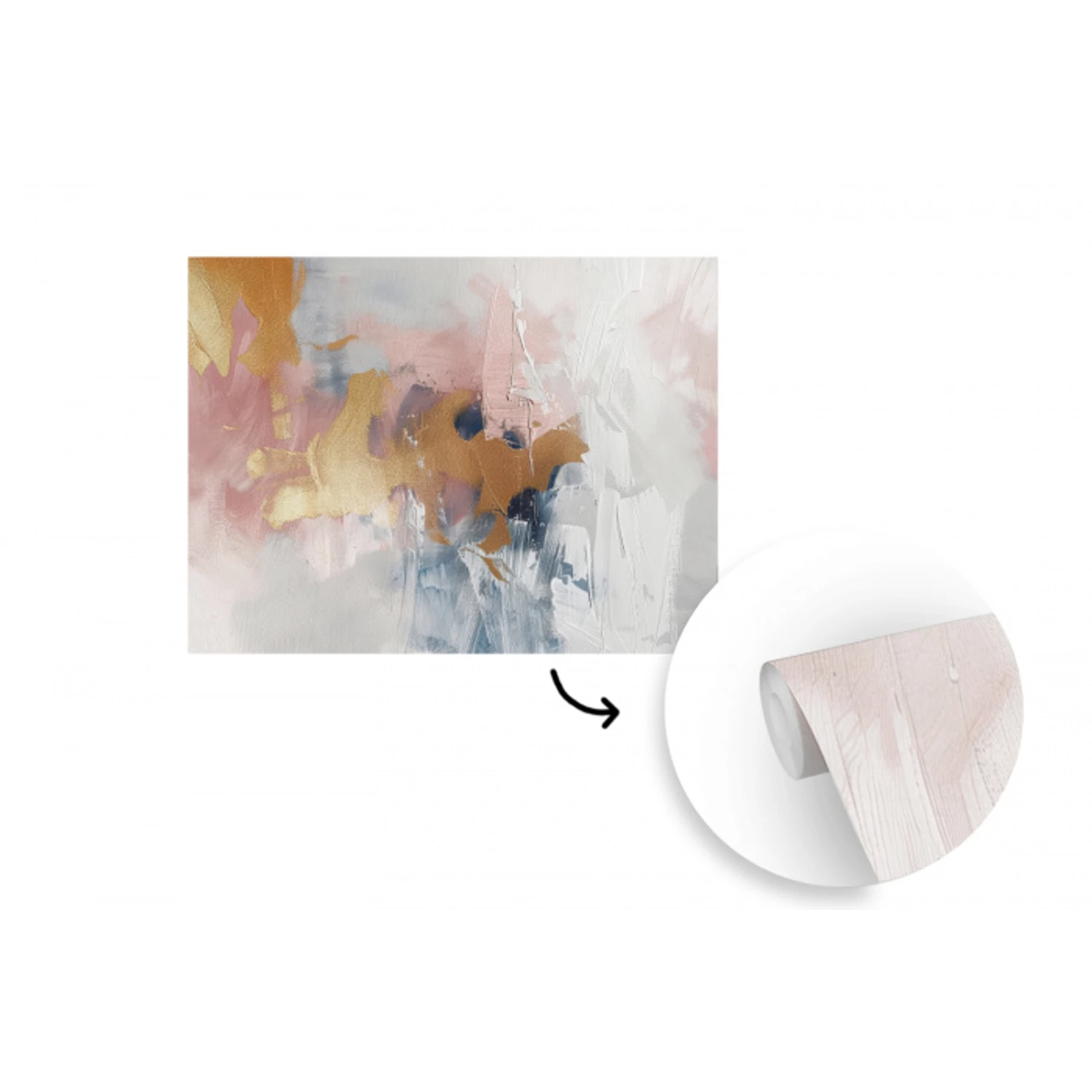 Abstract - Pastel kleuren - Goud - Modern - Aesthetic fotobehang vinyl groot -3d