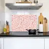 Doolhofpatroon - Roze - Wit - Abstract Inductie beschemer met haakjes klein 777 -sfeer2