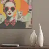 Vrouw - Bril - Strik - Retro PET vilt klein -sfeer6_closeup