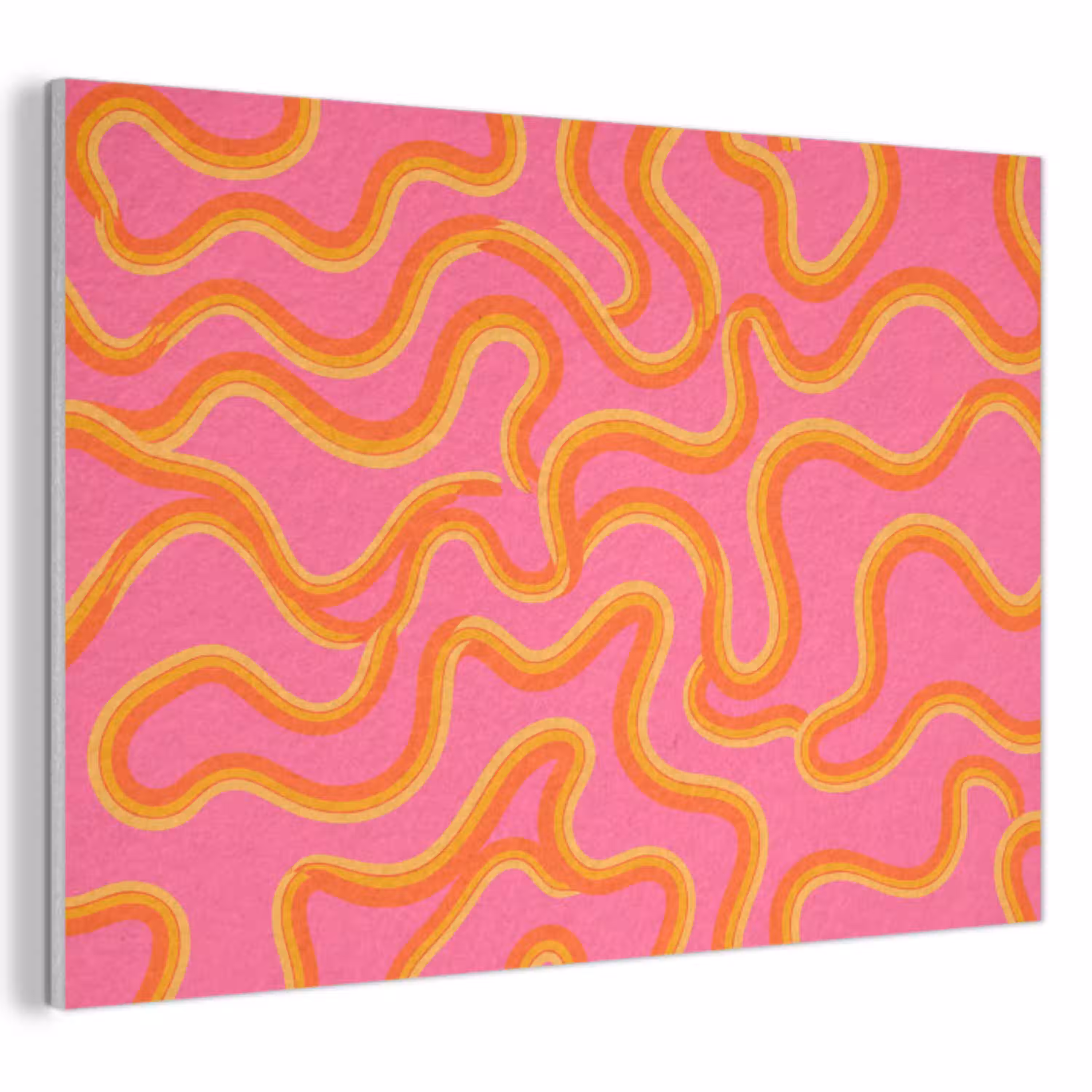Abstract - Golvende lijnen - Modern - Kleurrijk PET vilt klein -3d