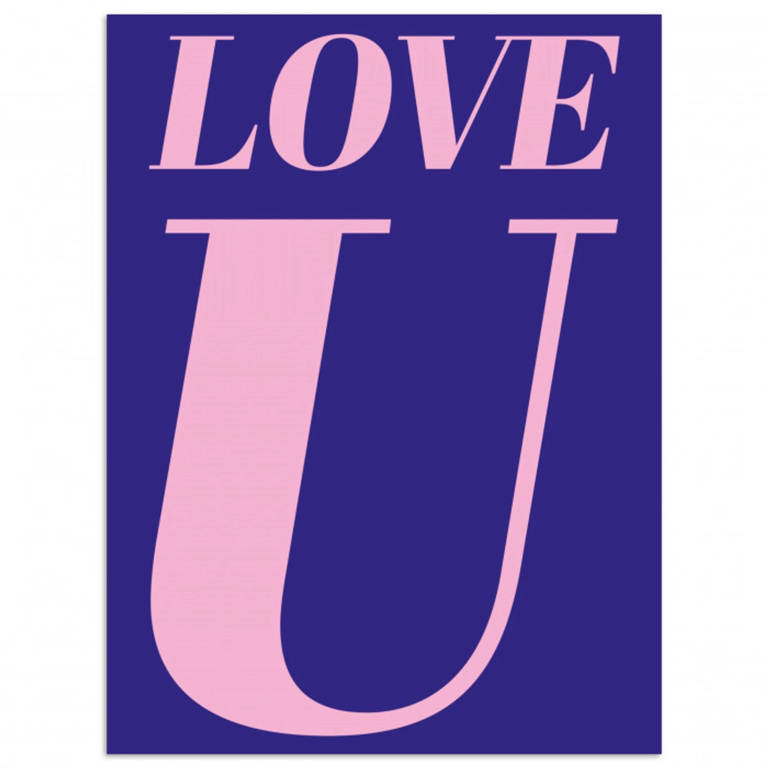 Love - Blauw - Valentijn poster papier klein -3d