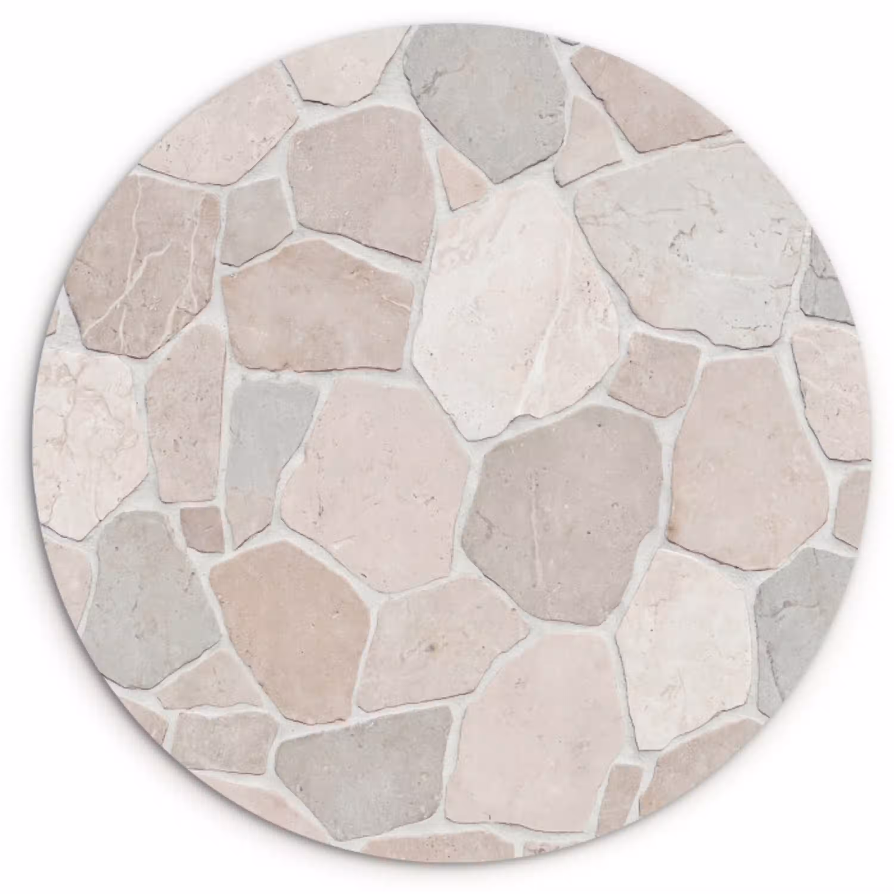 Steen - Patroon - Textuur - Beige Wandcirkel kunststof plaat 5mm dik klein -3d