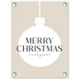 Christmas - Kerstballen - Japandi - Witte kerstballen tuinposter los doek klein -3d