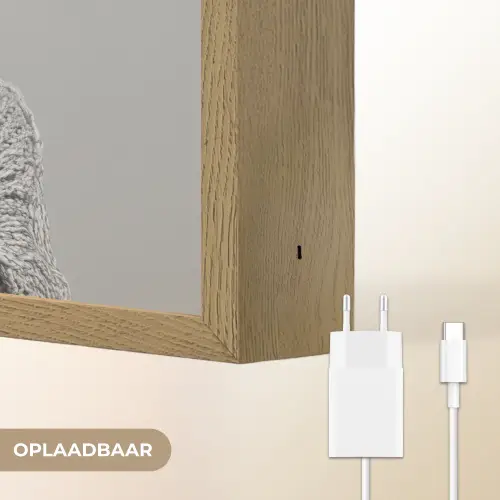 Vrouw - Pasta - Zwart - Wit Light Box met batterij (Wandlamp) middel -USP_websiteoplaadbaarNL