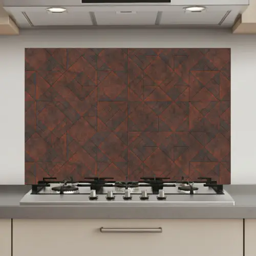 Patroon - Geometrisch - Bruin - Roest keuken achterwand spatscherm klein 900 -3d_website