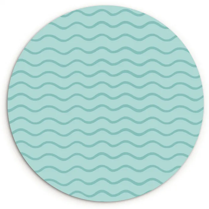 Zee - Dieren - Bluewave - Blauw Wandcirkel kunststof plaat 5mm dik klein 188 -3d