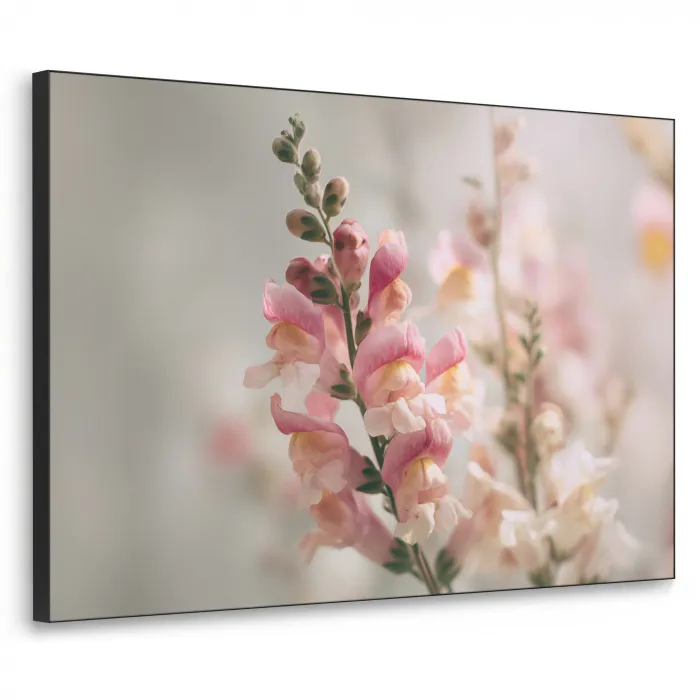 Bloem - Leeuwenbek - Roze - Stengel Textielframe zwart klein -3d