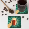 Bierglas - Schuim - Retro - Groen onderzetter kurk middel -sfeer2