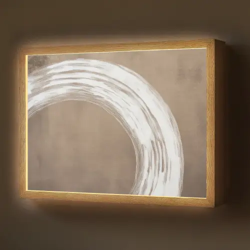 Verf - Bruin - Japandi Light Box met batterij (Wandlamp) middel -z3d_website