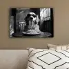 Golden Retriever - Hond - Vrolijk -  Bord spaghetti - Zwart - wit canvas 2cm klein -sfeer3