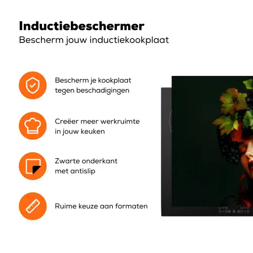 Vrouw - Rood - Groen - Druiven Inductie beschermer vinyl 3mm klein -zzzzzzz-td-ups