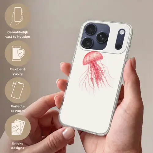 Kwal - Tentakels - Roze Telefoonhoesje iPhone 17 Pro klein -sfeer3_NL
