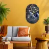 Kerstbal - Versierd - Blauw Wandcirkel Ovaal Forex klein -sfeer4