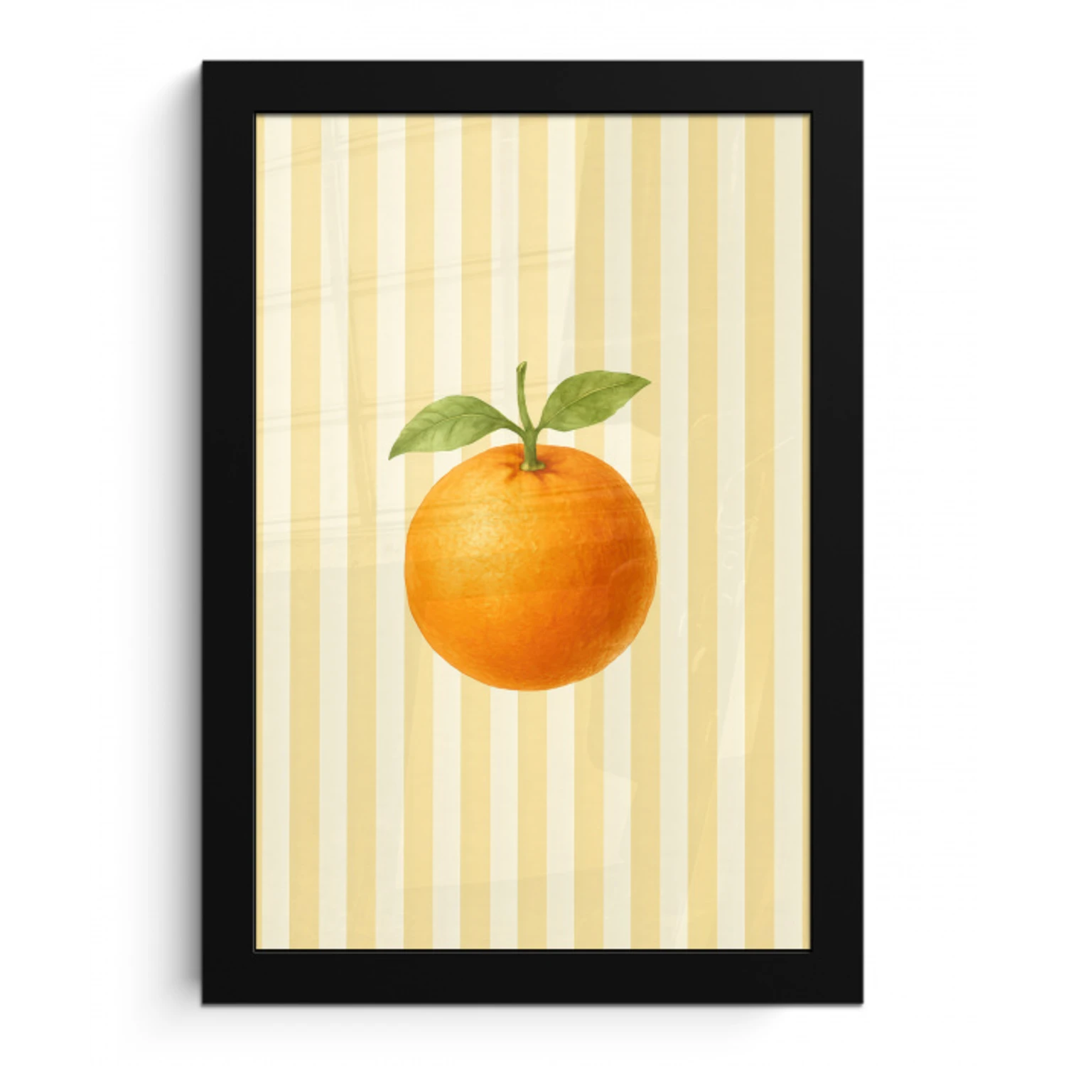 Sinaasappel - Strepen - Oranje - Zomers fotolijst zwart zonder passe partout klein -3d
