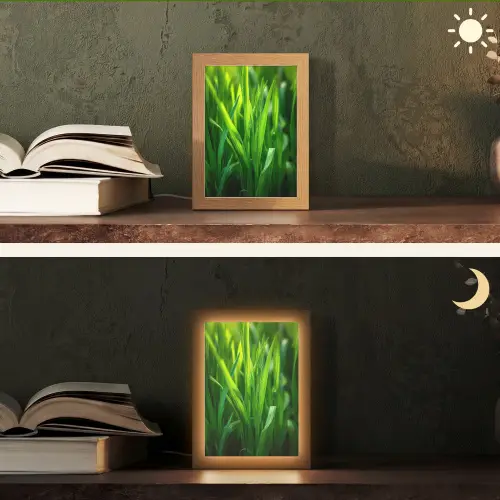 Grassprieten - Lichtinval - Groen Light Box met kabel (Tafellamp) klein -sfeer3