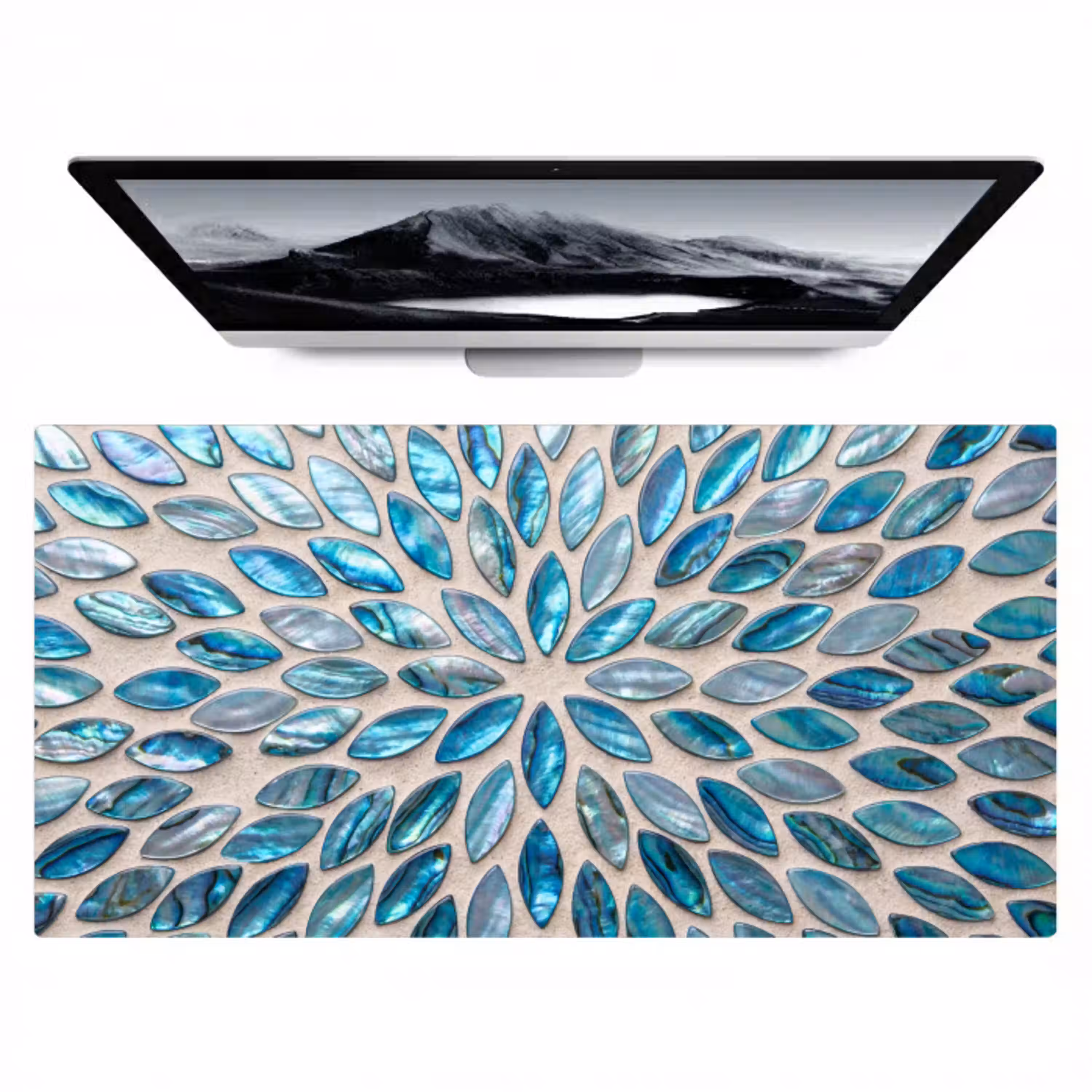 Patroon - Glans - Abstract - Blauw - Decoratie Muismat XXL klein -zzz3d